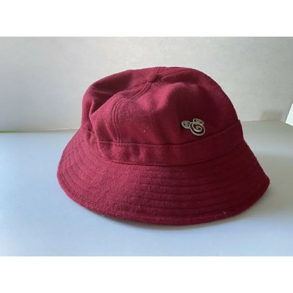 Disney Parks‎ Red Wool  Hat Silver Mickey Mouse